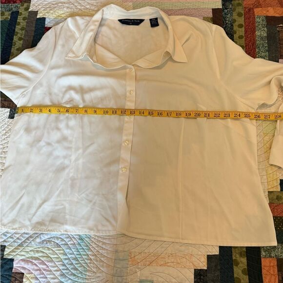 Preston and York Polyester Slightly Sheer Button Down Shirt, 24W - Picture 7 of 9